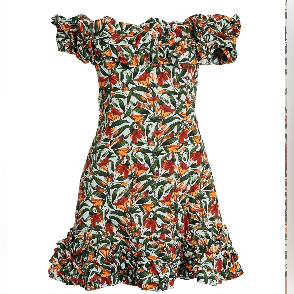 Agua Bendita Off the Shoulder Jardin Mini Dress Size XS
